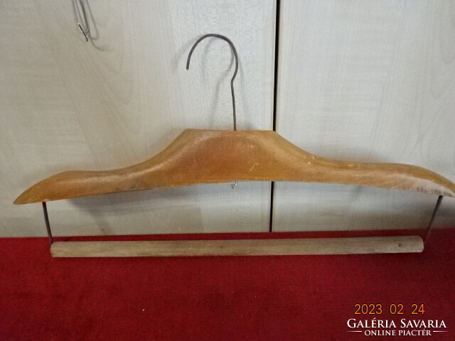 Antique suit wooden hanger, length 42 cm. Jokai.