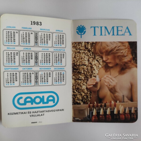 CAOLA kártyanaptár 1983 nyitható