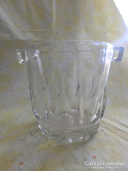 Old glass ice bucket