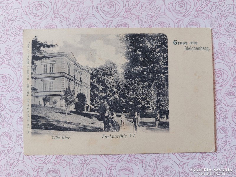 Régi képeslap Villa Klar Gleichenberg fotó levelezőlap