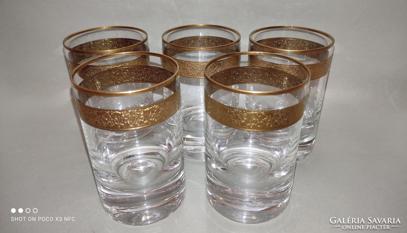 Vintage art deco gilded moser glass set of 5 marked original flawless