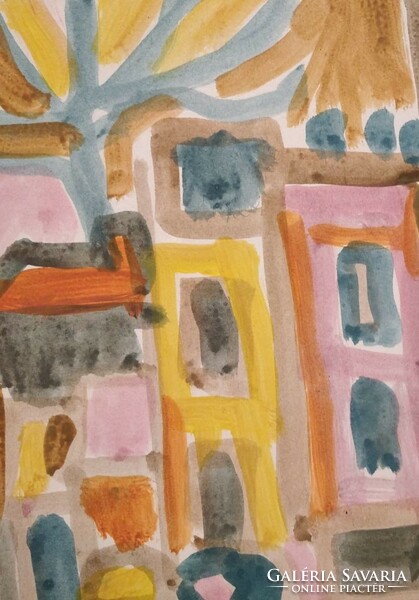 Miklós Csepeli németh: big city houses - watercolor
