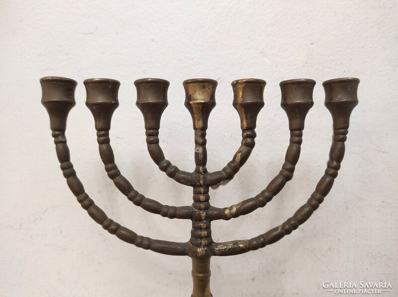 Antique patinated brass menorah menorah Jewish candle holder 7 branch copper candle holder 329 6812