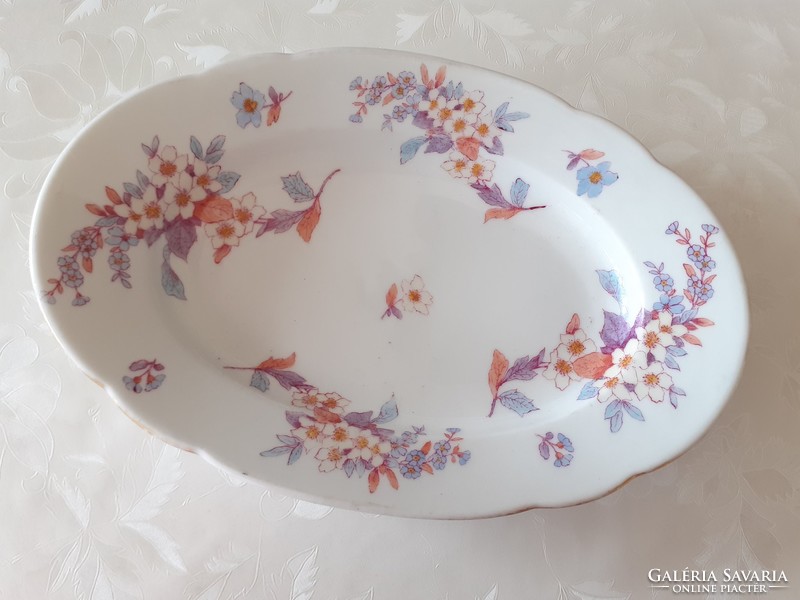 Old floral large porcelain bowl oval offering 28.5 cm