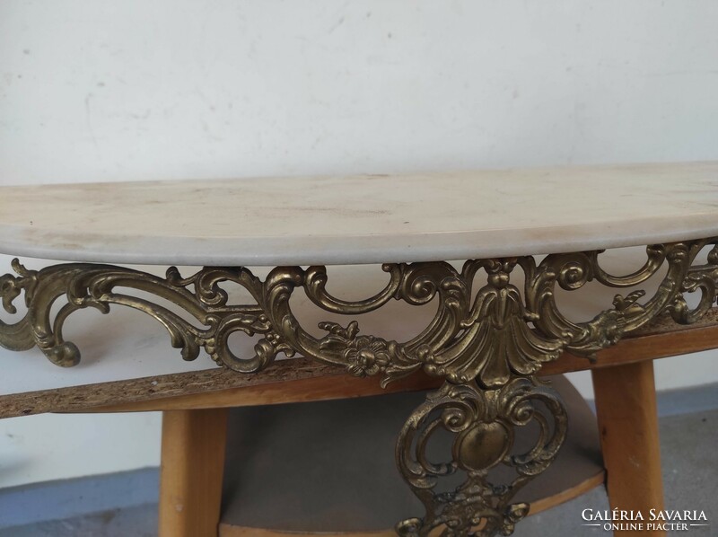 Antique onyx console table brass copper plinth 735 6893