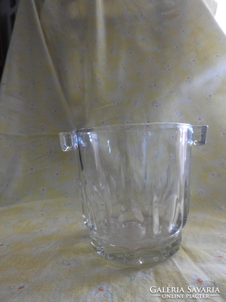 Old glass ice bucket