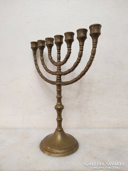 Antique patinated brass menorah menorah Jewish candle holder 7 branch copper candle holder 328 6813