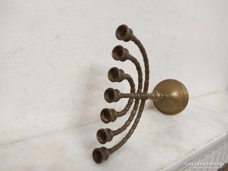 Antique patinated brass menorah menorah Jewish candle holder 7 branch copper candle holder 328 6813