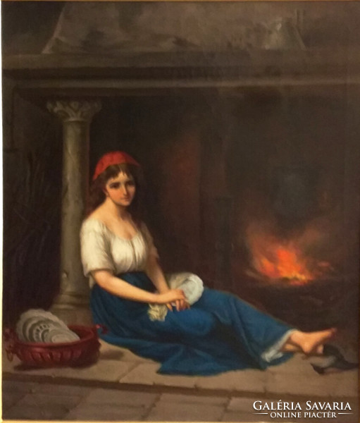 Bruck Lajos (1846 - 1910) : Kandallónál melegedő
