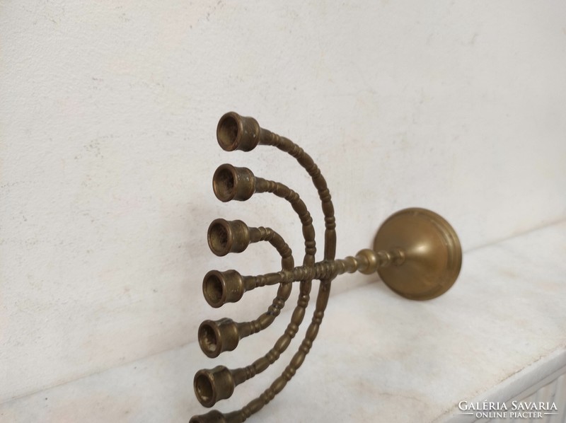 Antique patinated brass menorah menorah Jewish candle holder 7 branch copper candle holder 328 6813