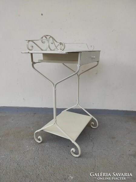 Antique bathroom hospital doctor furniture vanity table white metal vanity stand 711 6837