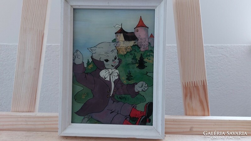 (K) fairy tale character glass painting with 16x21 cm frame