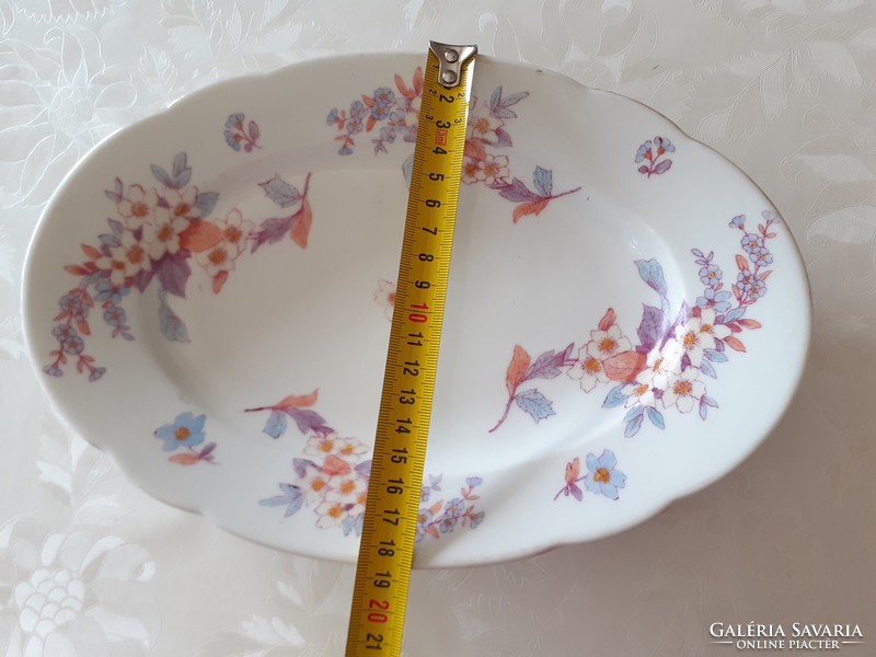 Old floral large porcelain bowl oval offering 28.5 cm