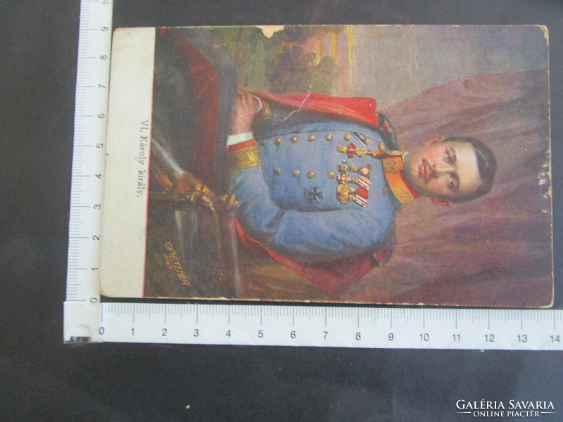 Arc. Károly, the last crowned Hungarian king, original photo sheet from 1916 Pietzner photo