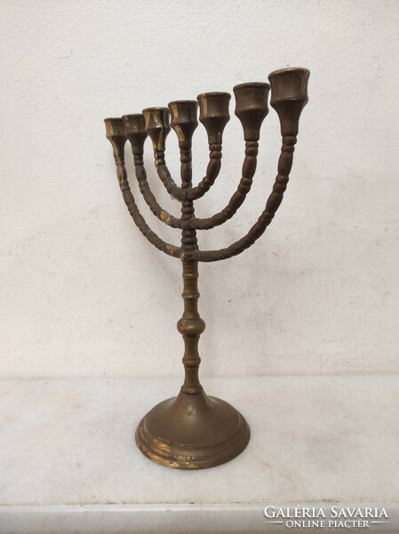 Antique patinated brass menorah menorah Jewish candle holder 7 branch copper candle holder 329 6812