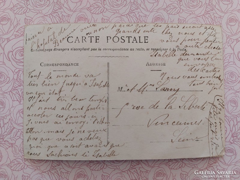Régi francia képeslap gyerek fotó levelezőlap kislány