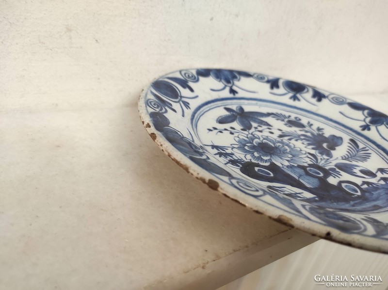 Antik delfti kék mintás porcelán tányér Delft 60 6797