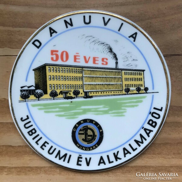 Danuvia factory 50-year jubilee raven house porcelain plaque