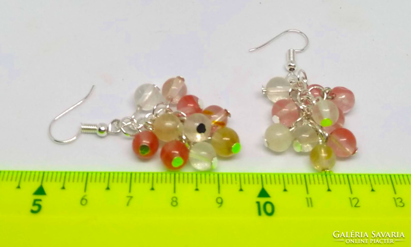 Natural cherry quartz earrings