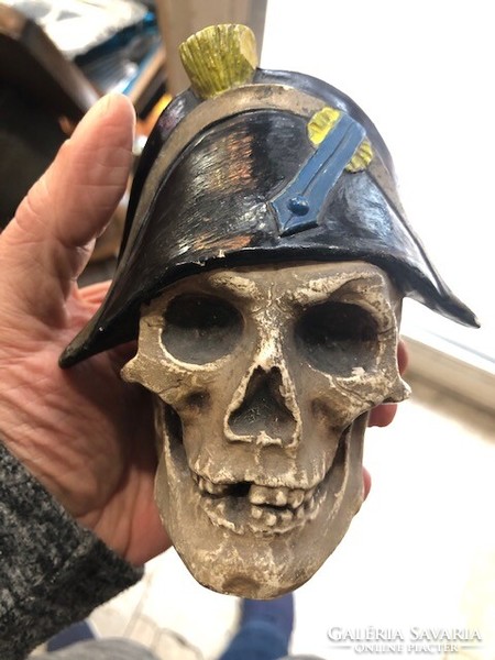 XIX. Century pirate skull ceramic holder, 16 cm in size, a rarity.
