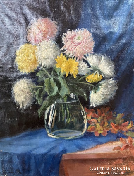 Beautiful floral still life - oil on canvas