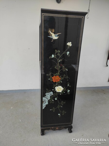 Antik kínai bútor festett növény madár motívum nagy arany lakk 6 ajtós ruhás szekrény 726 6861