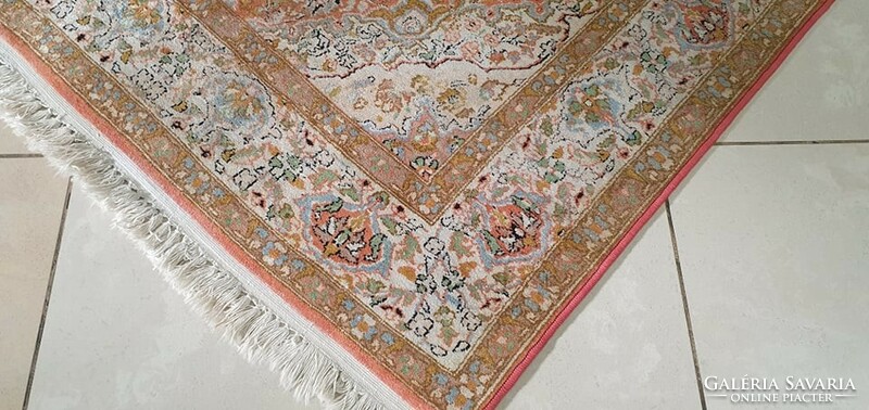 Real caterpillar silk 125x195 hand-knotted Persian carpet vf_49