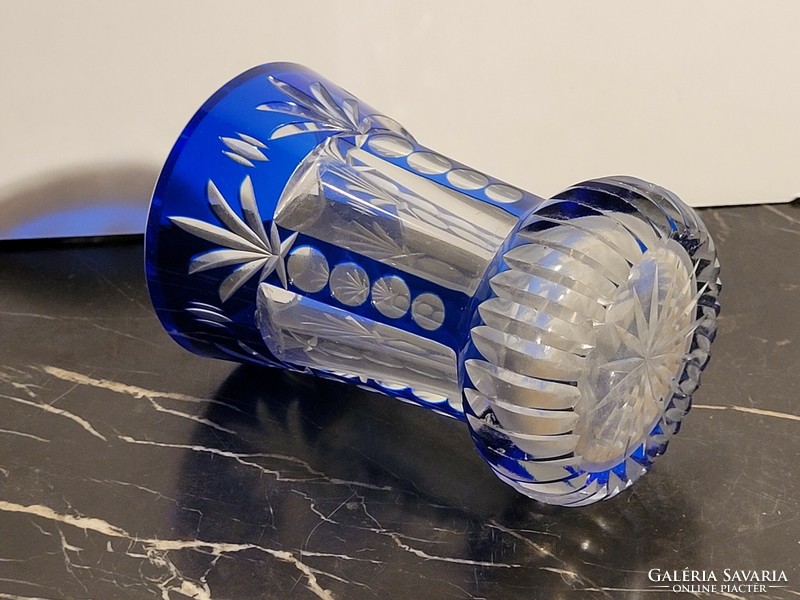 Blue polished crystal vase lead crystal bieder glass cup