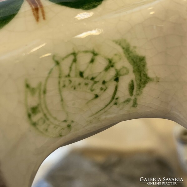 Ritka antik Hollóházi Riolit porcelán kulacs