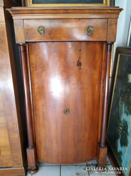 Biedermeier wardrobe door, curved, with drawers