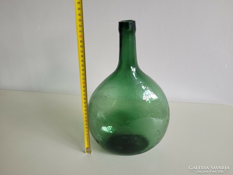 Old ham glass green 3 liter vintage dark green glass bottle