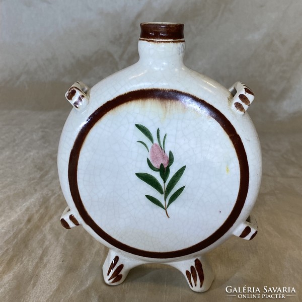 Rare antique Hólloháza rhyolite porcelain water bottle