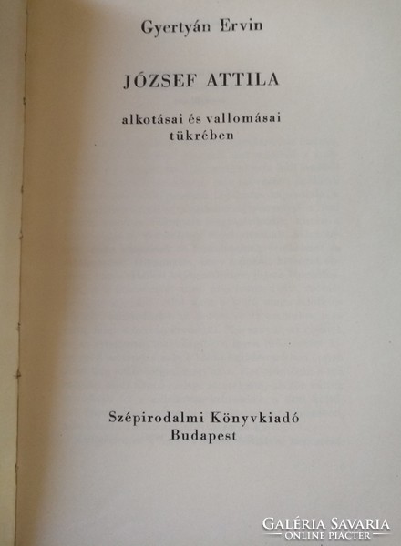 Gyertyán: József Attila, Arcok és vallomások, ajánljon!