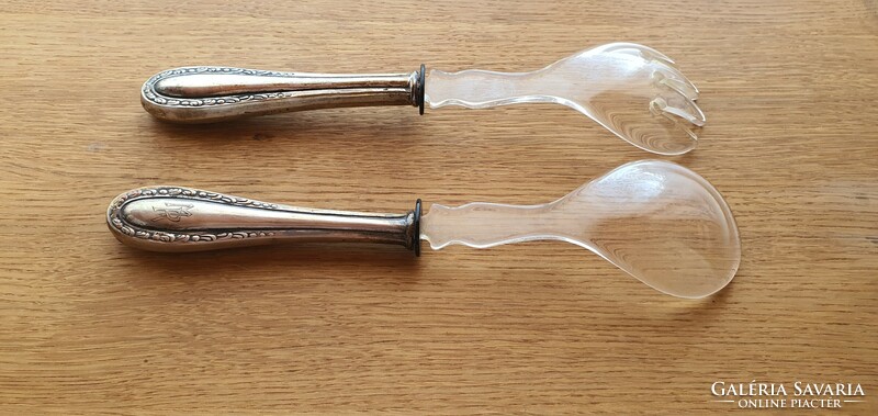 Silver plated salad spoons