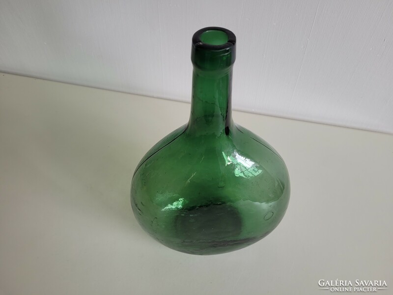 Old ham glass green 3 liter vintage dark green glass bottle