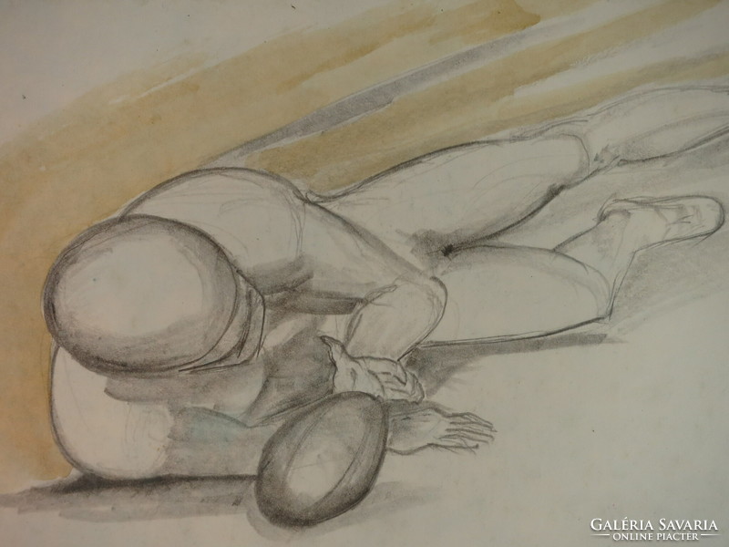 Imre Ladányi (1902-1986): study of movement, mixed media