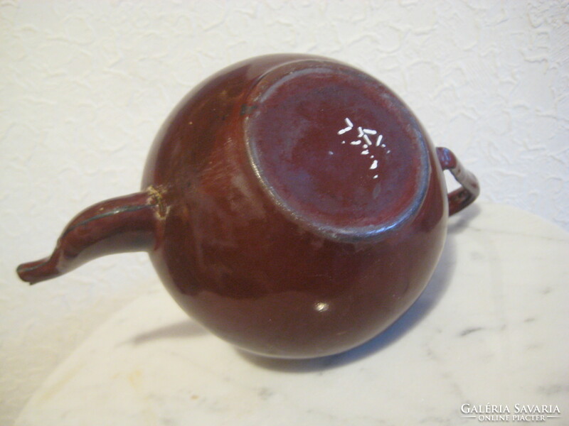 Tea pot, enameled from the 60s, 0.5 l brown