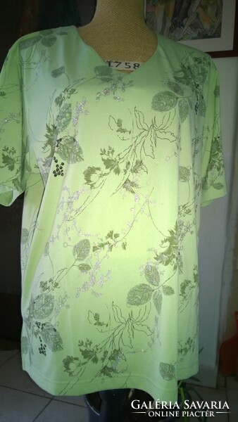 Apple green xl floral-leaf blouse-women's top - spring is coming