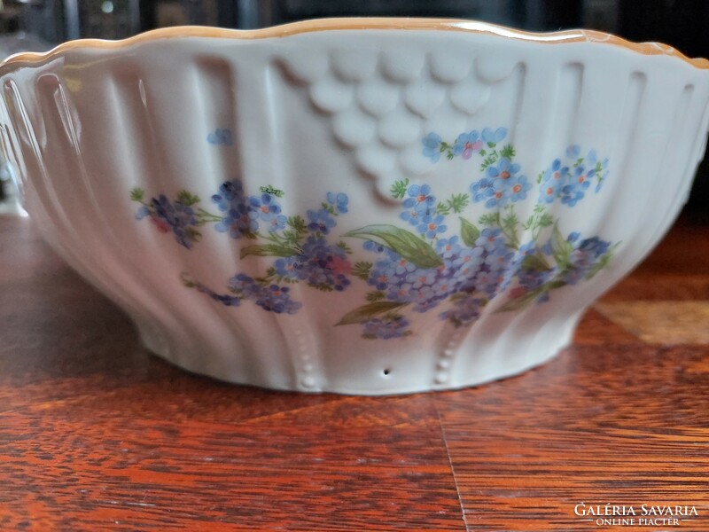 Zsolnay forget-me-not scone bowl-25 cm. Diameter peasant bowl can be picked up in Budapest!