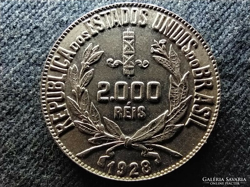 Brazília Brazíliai Egyesült Államok Köztársaság (1889-1967) .500 ezüst 2000 reis 1 (id73104)