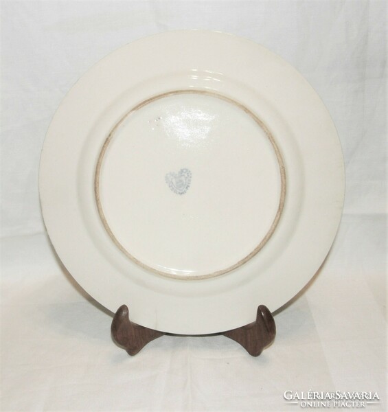 Antik szív pecsétes Zsolnay tányér - 24,5 cm
