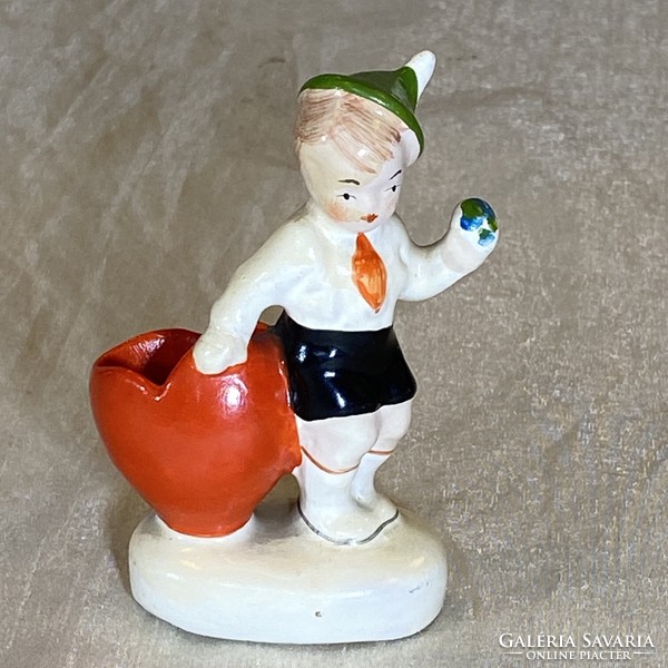 Antique ceramic little boy figure