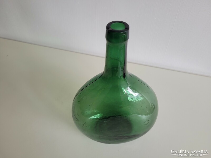 Old ham glass green 3 liter vintage dark green glass bottle