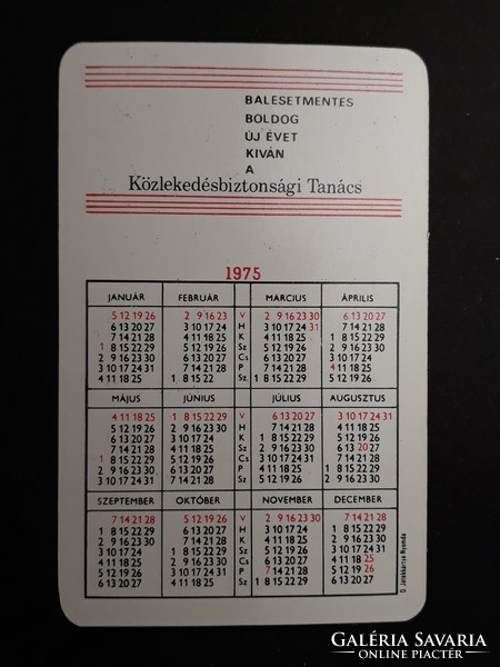 Card calendar 1975 - also carefully labeled here - retro calendar