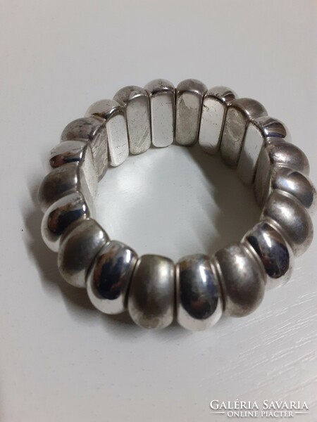 Rubber bracelet bracelet made of silver-plated eyes in good condition