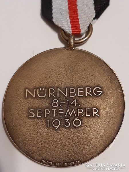 German Reichl Partel Day 1936 Nuremberg medal copy