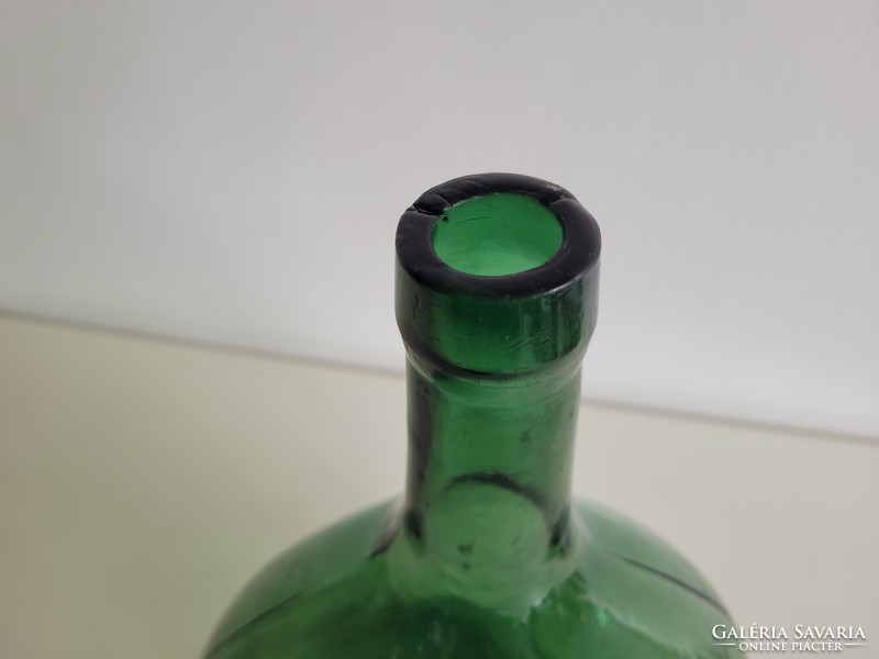 Old ham glass green 3 liter vintage dark green glass bottle