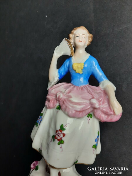 Antik SITZENDORF porcelán - hölgy legyezővel  /422/
