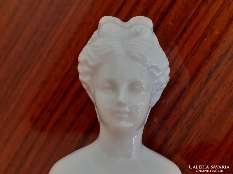 Vintage porcelán női büszt régi mini vállszobor 9 cm