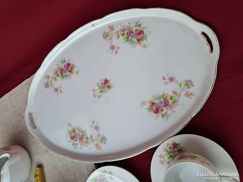 Gyönyörű Oepiag Royal teáskészlet kanna cukortartó tálca tejszínkiöntő mesés porcelán